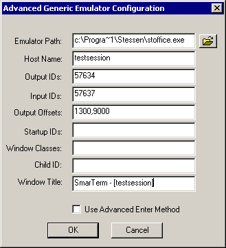 The Terminal Launcher configuration dialog box