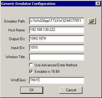 The Terminal Launcher configuration dialog box