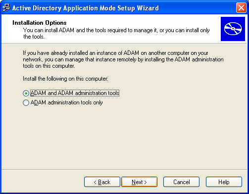 Installation Options dialog box
