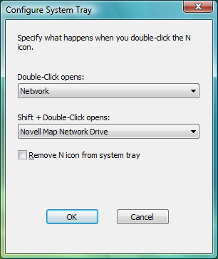 Configure System Tray Dialog Box