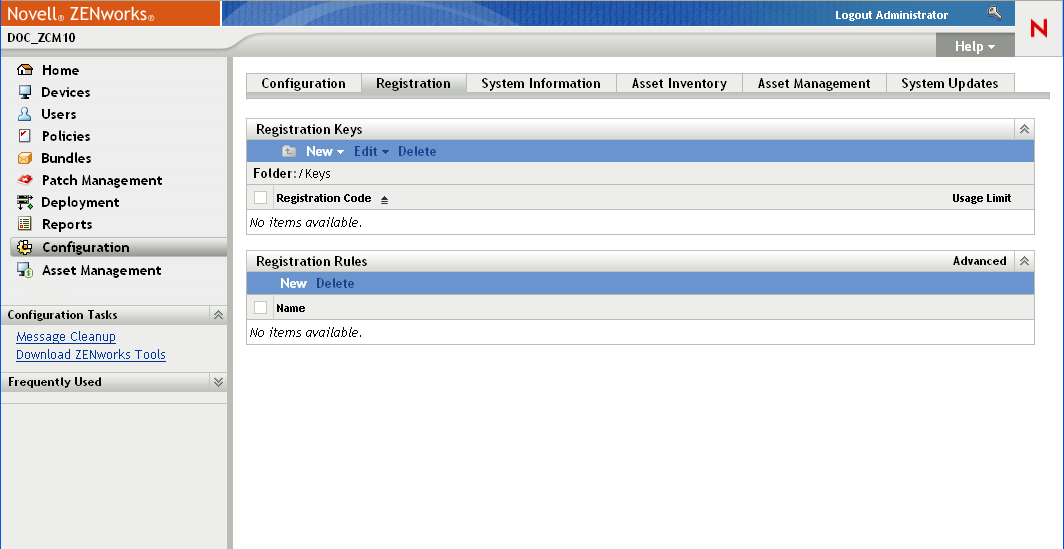 Registration page