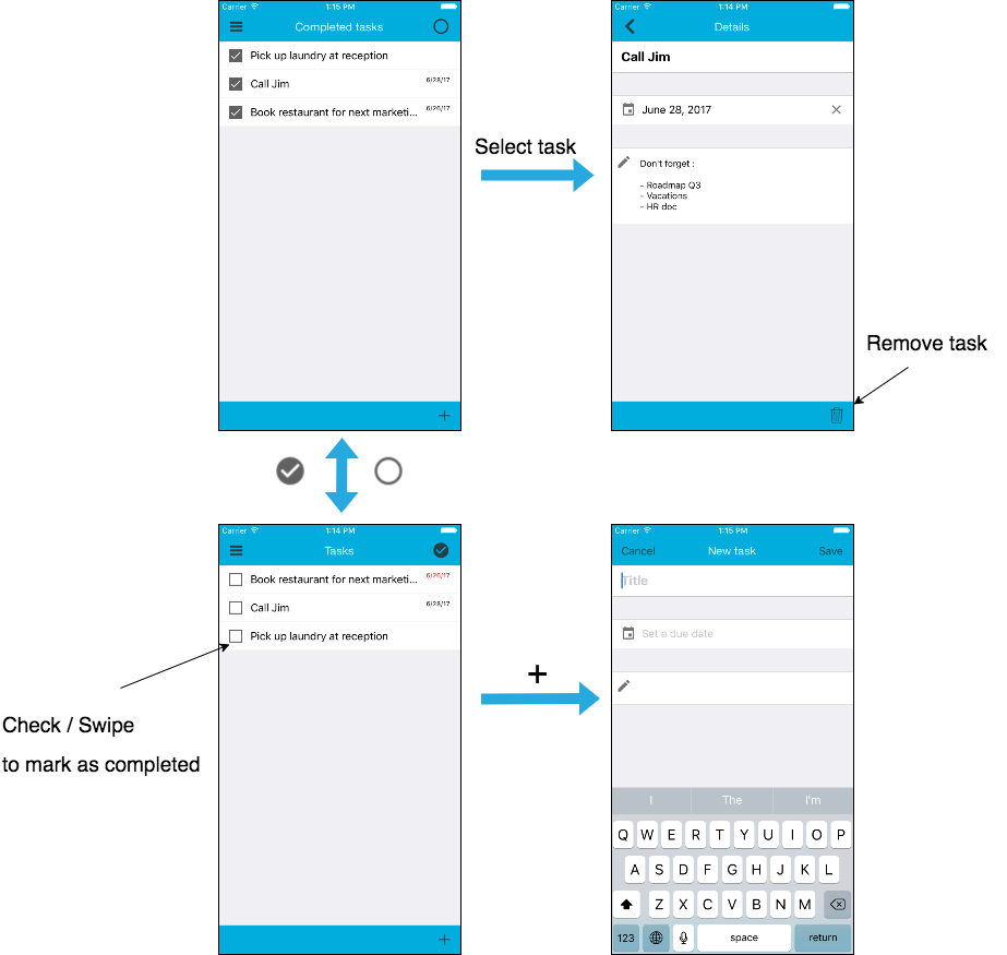 quick workspace tasks