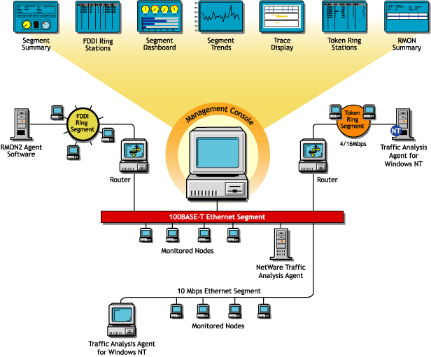 Novell ZENworks Server Management views available through an RMON Plus agent