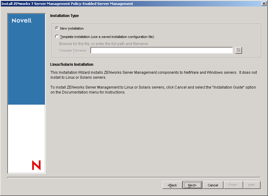 Installation Type page