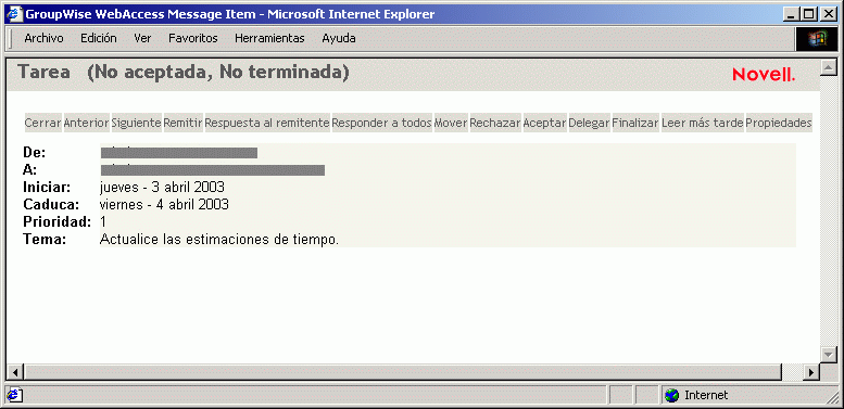 Vista de tarea sin aceptar