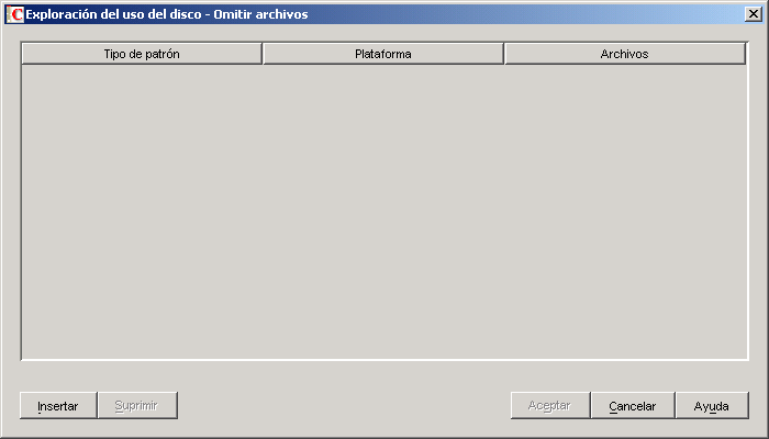 Exploración del uso del disco - Omitir archivos