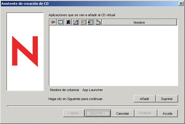 Asistente de creación de CD: Página Asociación