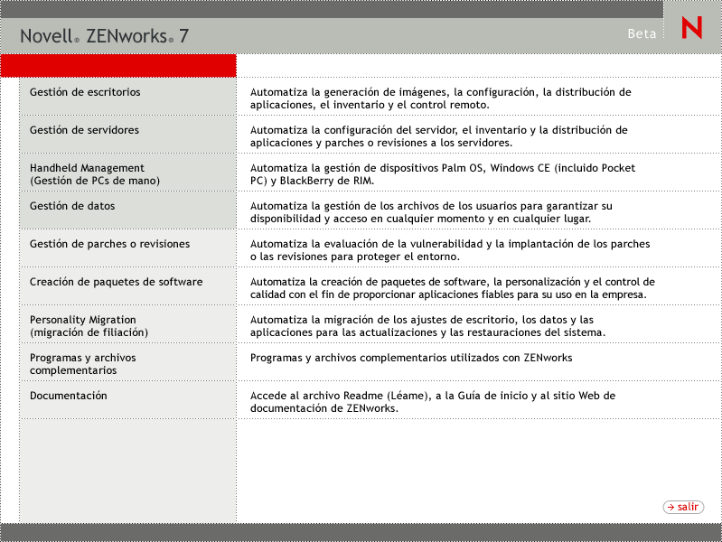 Programa de instalación de ZENworks 7