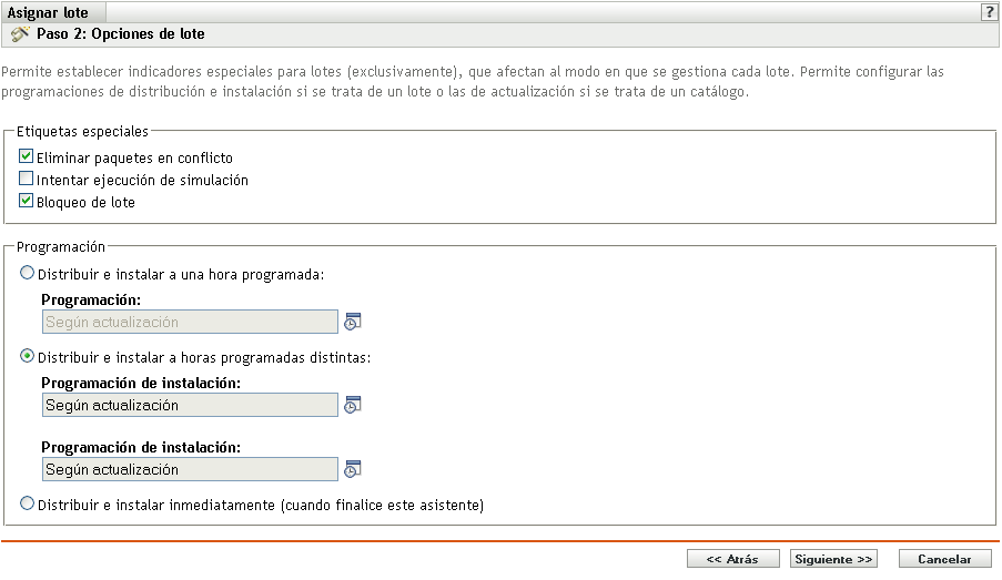 Página Etiquetas especiales