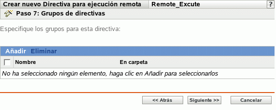 Página Grupos de directivas