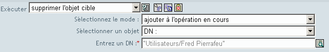 Supprimer l'objet cible