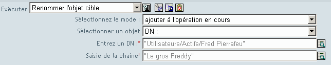 Renommer l'objet cible
