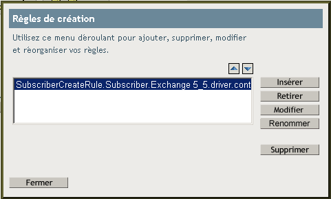 La bote de dialogue Rgles de cration