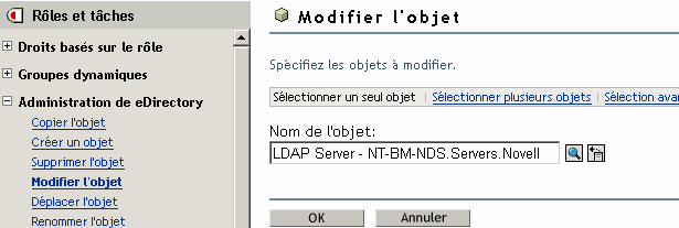 La zone d'dition nom d'objet dans la page Modifier l'objet