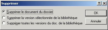Bote de dialogue Supprimer
