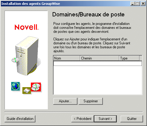 Page Domaines/bureaux de poste