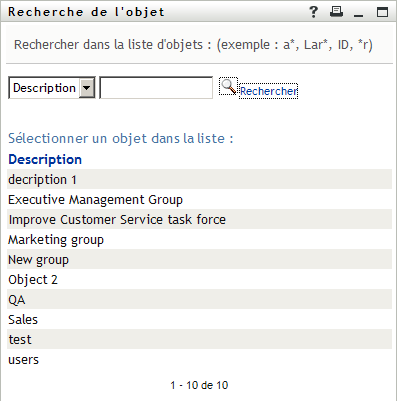La page Recherche affiche vos résultats de recherche.
