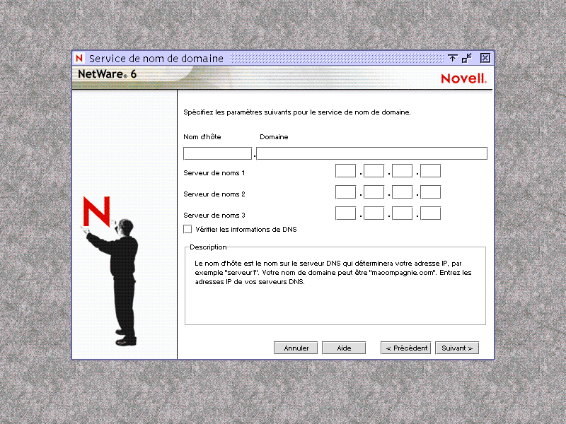 �cran Service de nom de domaine (DNS)