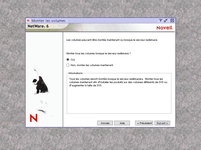 �cran Monter les volumes