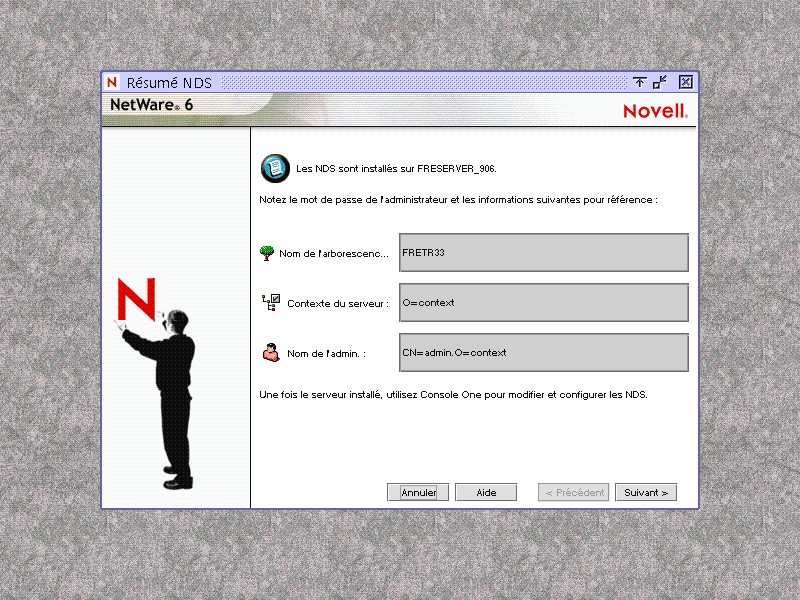 �cran de r�sum� eDirectory