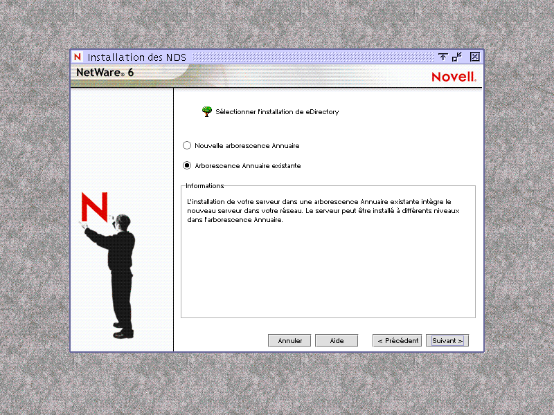 �cran d'installation eDirectory