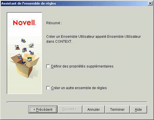 Page de rsum de l'Assistant de l'ensemble de rgles