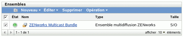 Onglet Ensembles : affichage des ensembles disponibles