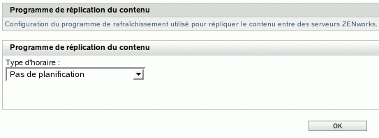 Page Programme de réplication du contenu