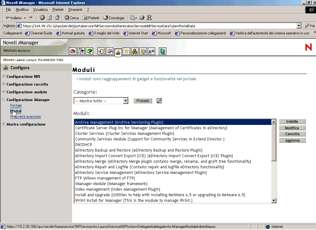 Moduli di iManager