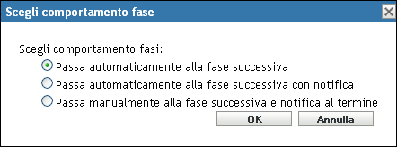 Selezionare la casella di controllo Comportamento fase