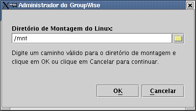 Caixa de dilogo Diretrio de Montagem do Linux