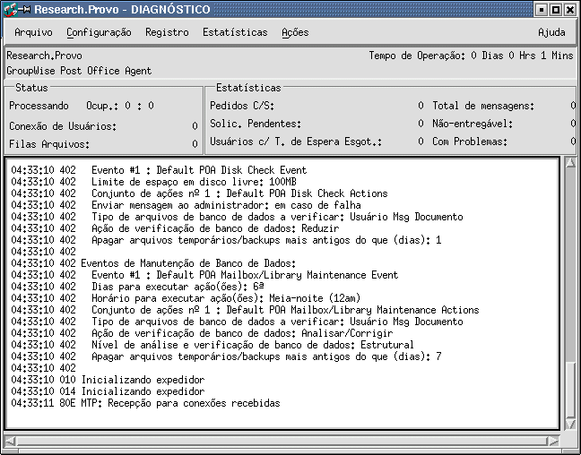Console do agente do POA