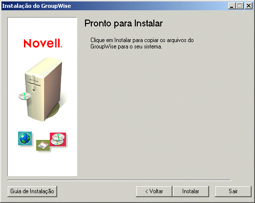 Página Pronto para instalar