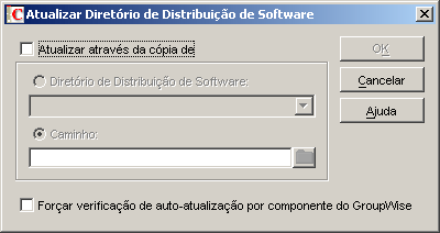 Caixa de diálogo Atualizar Diretório de Distribuição de Software