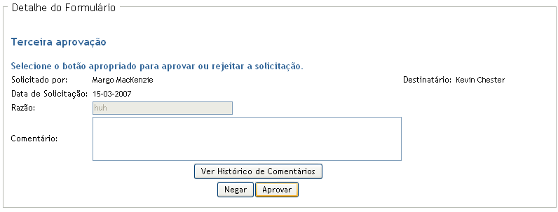 Página Detalhe do Formulário 