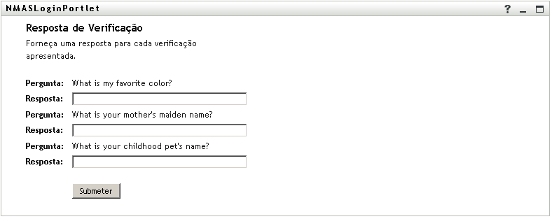 captura de tela da página de resposta de verificação