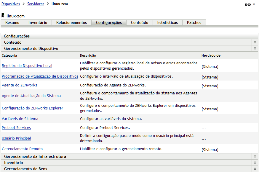  Painel Configurações