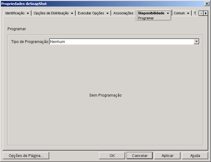 Objeto Aplicativo > guia Disponibilidade > Pgina Programar