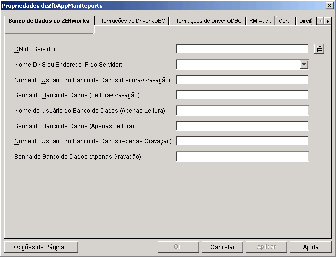 Pgina Banco de Dados do ZENworks