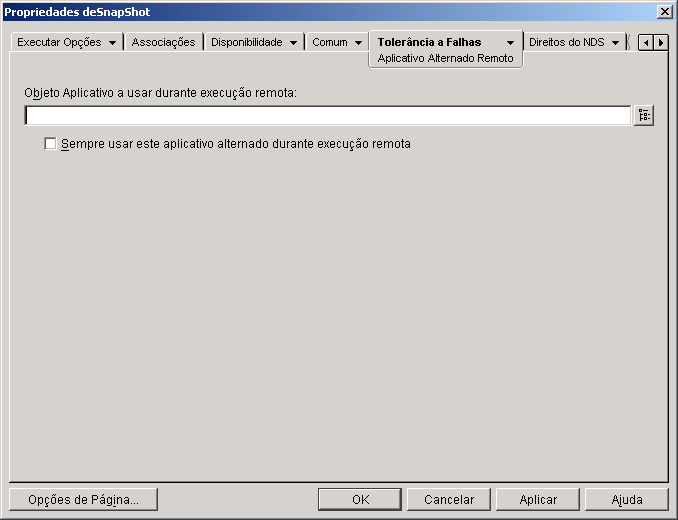 Objeto Aplicativo > guia Tolerncia a Falhas > pgina Aplicativo Alternado Remoto