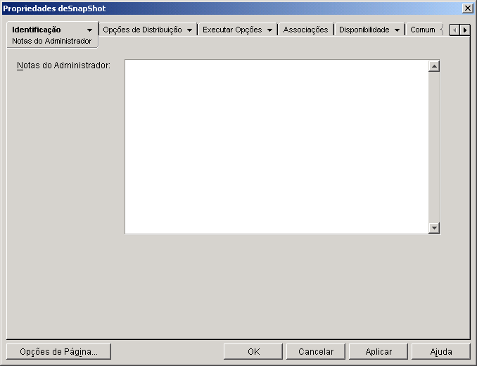Objeto Aplicativo > guia Identificao > Pgina Notas do Administrador