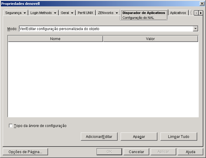 Pgina Configurao do NAL