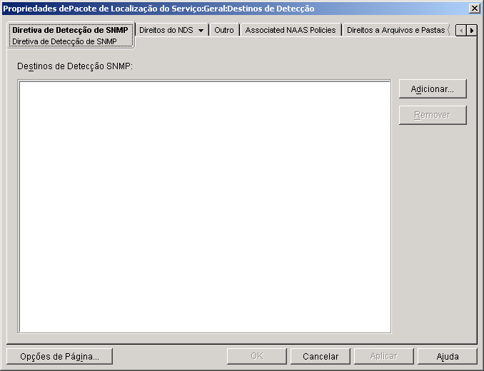 Pgina Diretiva de Deteco de SNMP