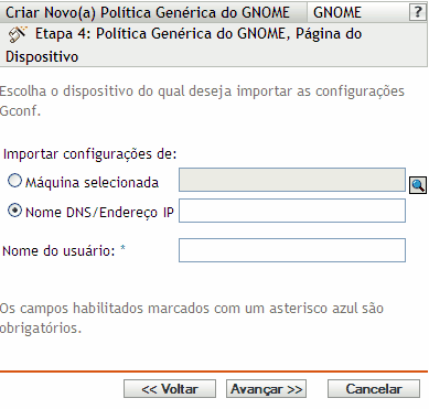 Página Dispositivo