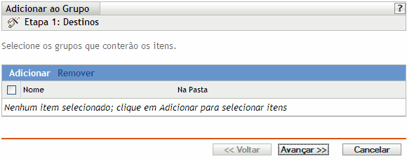 Página Destinos