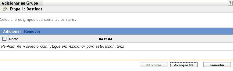 Página Destinos